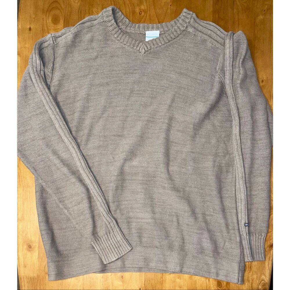 Columbia Men Sweater Large Brown‎ Long Sleeve V Neck